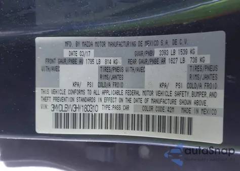 2017 Toyota Yaris Ia z USA, uszkodzony, nr VIN 3MYDLBYV3HY180310